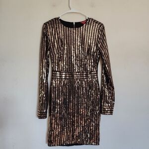 NWT Guess Alexia Sequin Dress size Small | Gold Sequins Holiday Dress